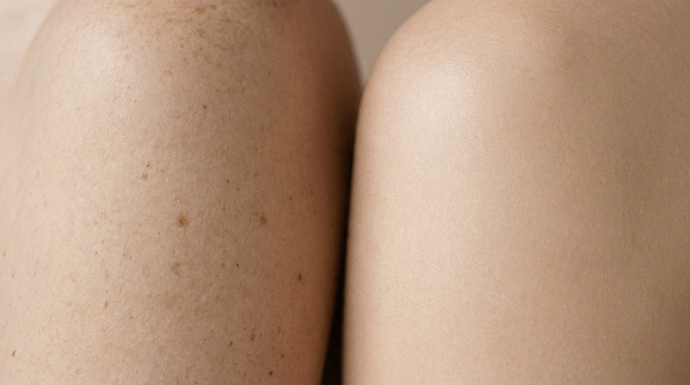 Pores dilatés, taches et teint terne avant prise en charge médicale de la qualité de peau